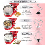 5.5QT 6-Speed Stand Mixer with Stainless Bowl