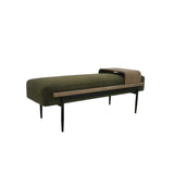 Classic Cocktail Ottoman with Slide Tray, Green