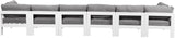 Nizuc - Outdoor Patio 6 Seat Modular Sofa With White Frame