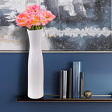 Larek Asymmetrical White Contemporary Ceramic Tall Vase