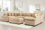 DESEO 138" Sectional Sofa with Ottoman