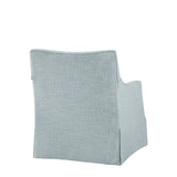 Traditional Skirted Swivel Accent Chair, Light Blue *