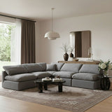 Indulge - Velvet 5 Piece Modular Corner Armless Sectional