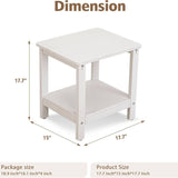 White Hdpe 2‑Tier Indoor & Outdoor Side Accent Table