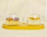 Borosilicate Glass Cup & Saucer Set, 11 oz