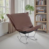 Scroll Puff Rocker Avanti Pecan Titanium Frame