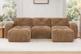 MYLO 110" 3-Seater Sofa with 2 Ottomans