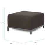 Axis Ottoman Seascape Charcoal Slipcover -Cover Only