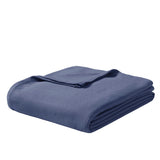 Diamond Jacquard Soft Bamboo Cotton Blanket, Navy