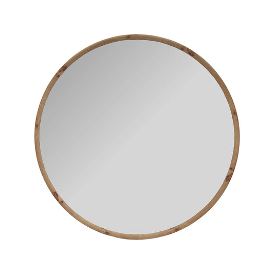 Burled Round Mirror