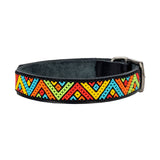 Jabulani Beaded Leather 22" Dog Collar - Pop Art