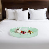 Round Scalloped Riviera Tray - Sage Green