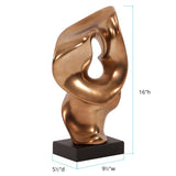Abstract Matte Bronze Ceramic Statue