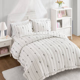 Soft Bow Embroidered Quilt Mini Set, Black