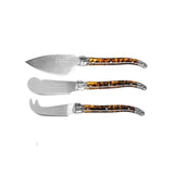 French Home Laguiole 3-Piece Tortoise Shell Cheese Knife Set