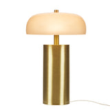 Textured Ceramic Table Lamp with Dome Glass Shade, Gold