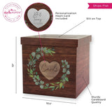 Rustic Brown Wood Card Box - Updated