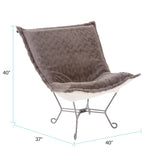 Scroll Puff Chair Angora Stone