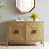 Geometric 2-Door Storage Cabinet with Adjustable Shelves