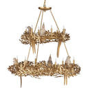 Aviary Gold Two-Tier Chandelier