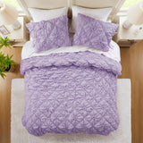 Bowtie Lightweight Puffy Floral Comforter Set, Purple