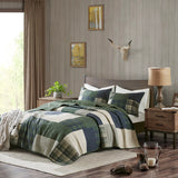 Oversized Cotton Quilt Set, Green