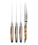 Goyon-Chazeau, Set of 4, Laguiole Juniper Wood Steak Knives