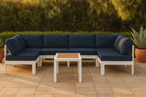 Nizuc - Outdoor Patio 6 Piece Modular Sectional With White Frame