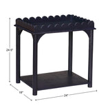 Scalloped Rectangle Side Table Navy Blue