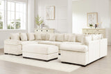 DESEO 138" Sectional Sofa with Ottoman