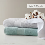 500GSM Turkish Cotton Quick Dry Plush Towel Set, Light Grey