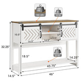 Console Table with Storage Shelf & Sliding Barn Door