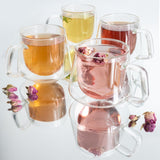 Moss & Stone 4-Piece Double Wall Glass Coffee Mugs