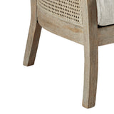 Cane Armed Accent Chair with Reclaimed Wood Finish
