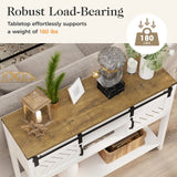 Console Table with Storage Shelf & Sliding Barn Door