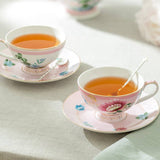 Pink Flower Garden 7oz Porcelain Tea Cup Set