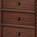 Wholesale 46"W 6-Drawer Small Spindle Wood Dresser, Morocco Brown *