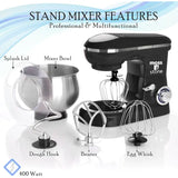5.5QT 6-Speed Stand Mixer with Stainless Bowl