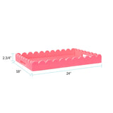 Rectangle Scalloped Riviera Tray - Pink