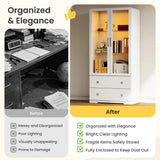 64'' Tall Display Cabinet with Acrylic Doors and Led Lights