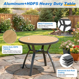 4-Person Patio Dining Set with Round All-Aluminum Table