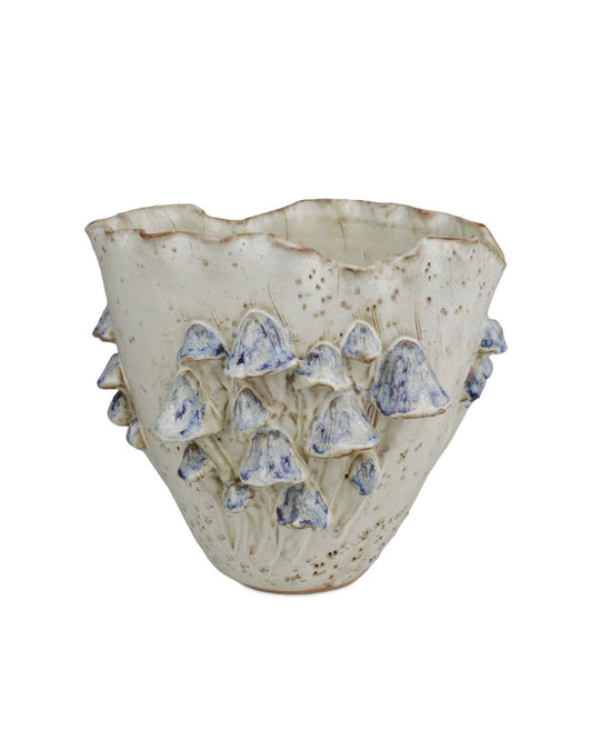 Black Forest Mushrooms Medium Ivory Vase