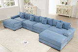 DESEO 170" 4-Seater Sofa with 2 Ottomans