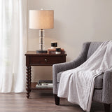 Traditional Morocco Wood Nightstand with Turned Legs