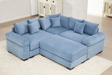 DESEO 79" Sectional Sofa with Ottoman