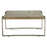 Argos 32" Coffee Table with Marble and Antique Brass