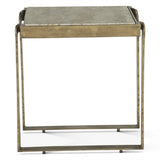 Argos 20" Side Table with Marble and Antique Brass