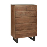 Aspen 34" Tall Chest in Smoked Acacia