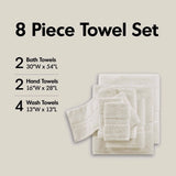 800GSM Ultra-Soft 100% Cotton Absorbent Towel Set, Cream