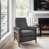 Modern Accent Chair Recliner with Wood Frame, Grey*